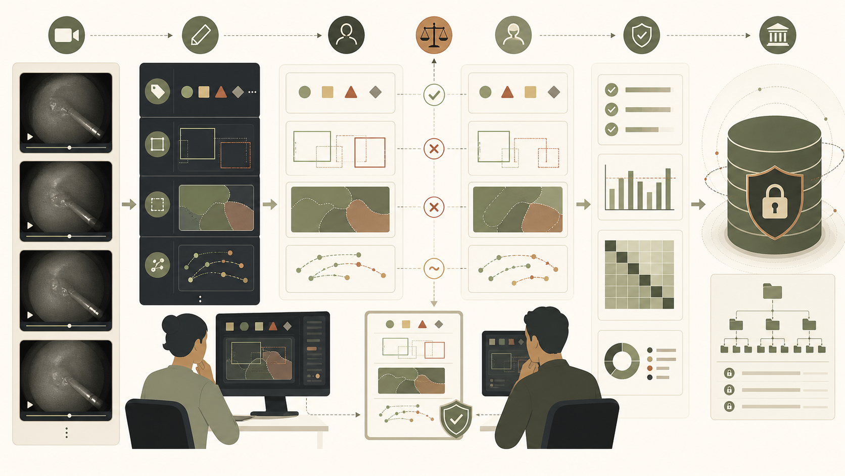 Conceptual educational illustration for Datasets and Annotation