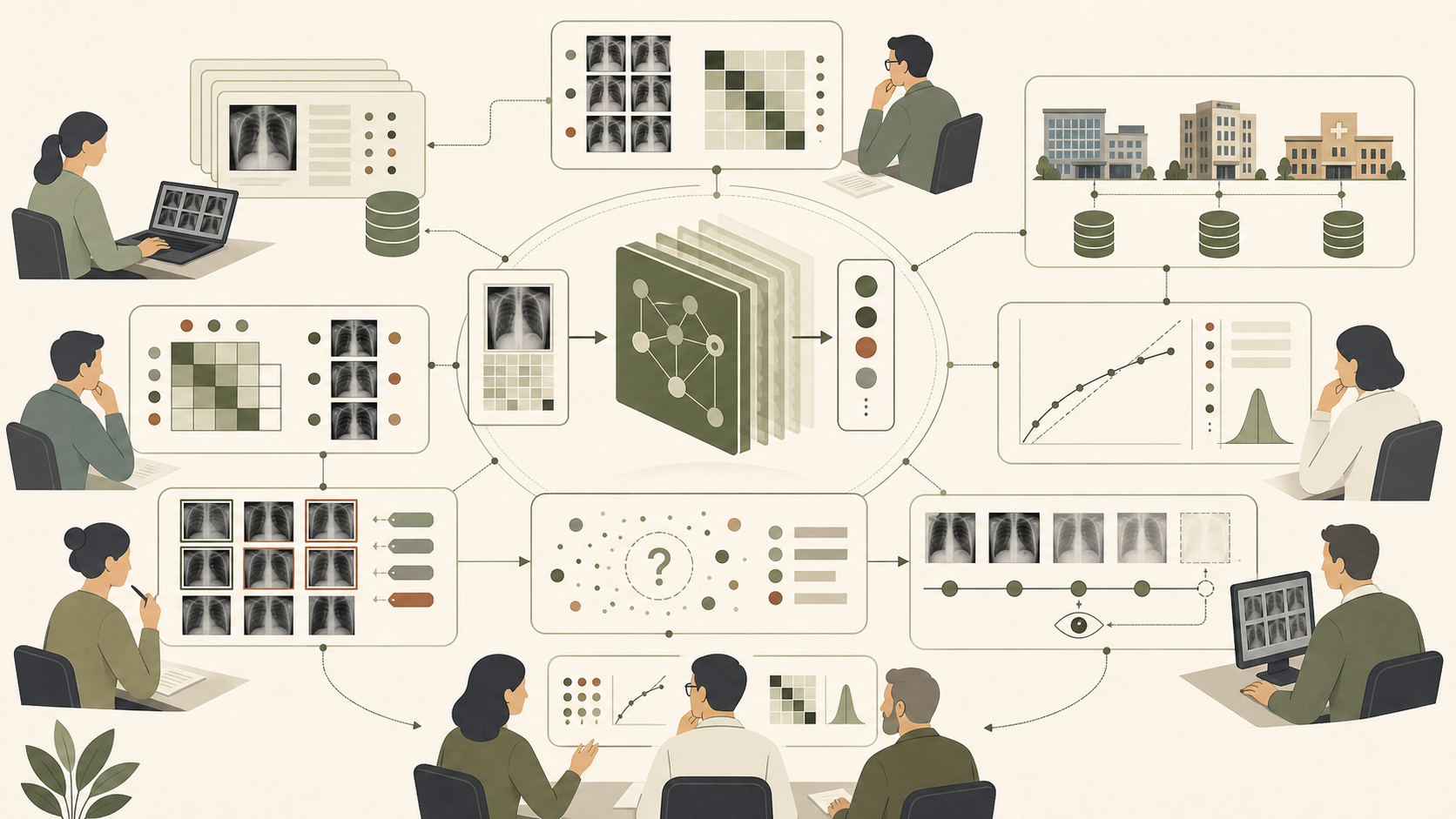 Conceptual educational illustration for Models and Evaluation